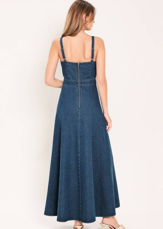 VESTIDO DENIM FLORAL