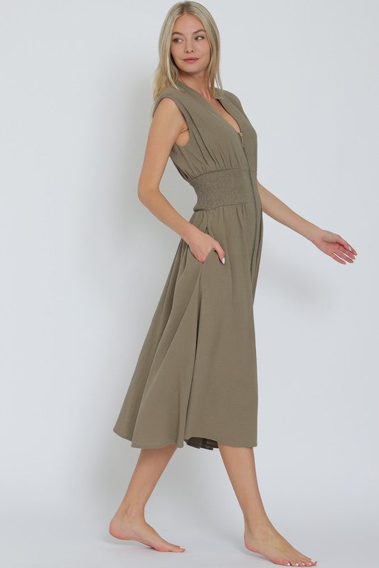 Vestido Green Zipper