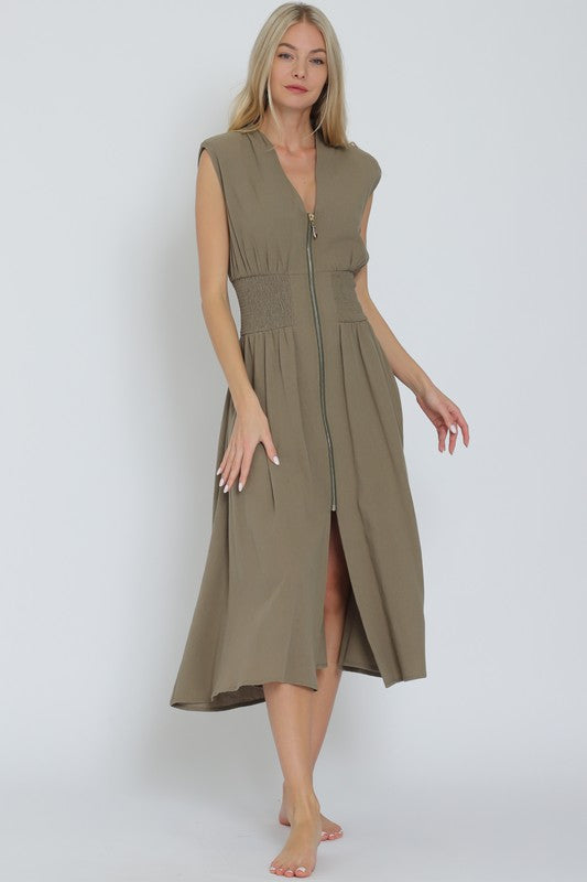 Vestido Green Zipper