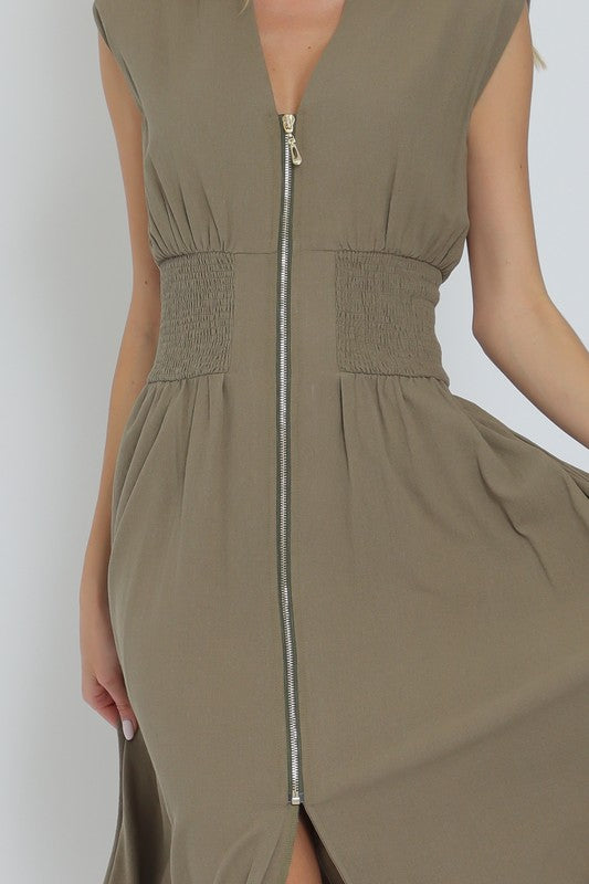 Vestido Green Zipper