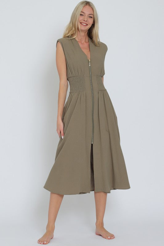 Vestido Green Zipper