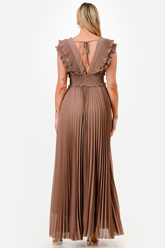 Maxivestido plizado Mocca