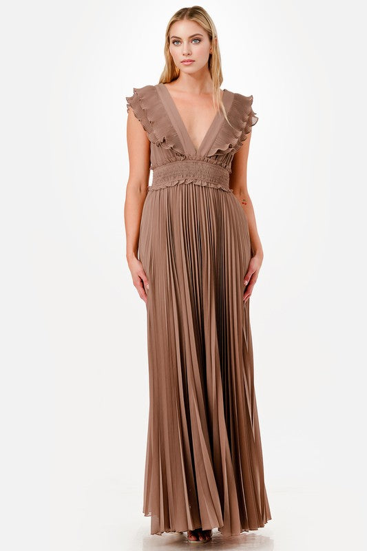 Maxivestido plizado Mocca