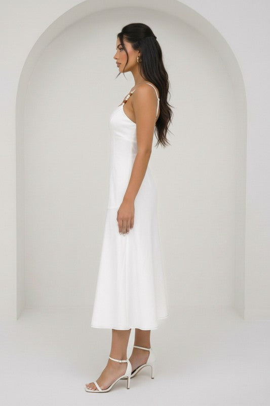 VESTIDO MIDI OFF WHITE