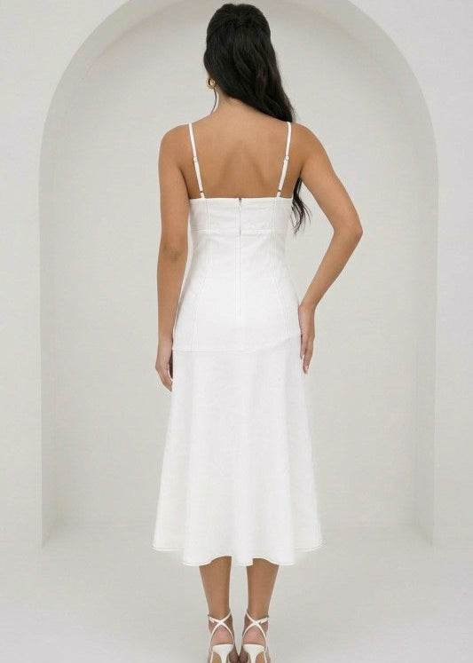 VESTIDO MIDI OFF WHITE