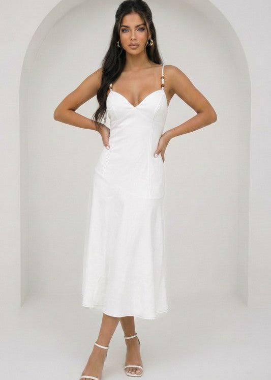 VESTIDO MIDI OFF WHITE