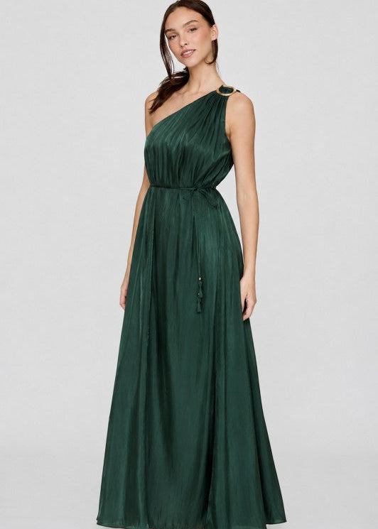 MAXI VESTIDO GREEN METALLIC