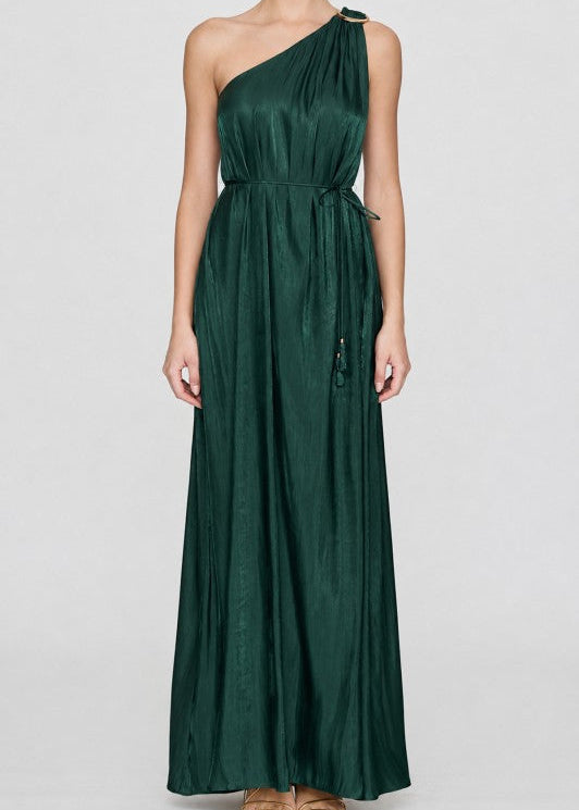 MAXI VESTIDO GREEN METALLIC