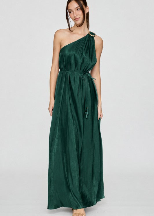 MAXI VESTIDO GREEN METALLIC