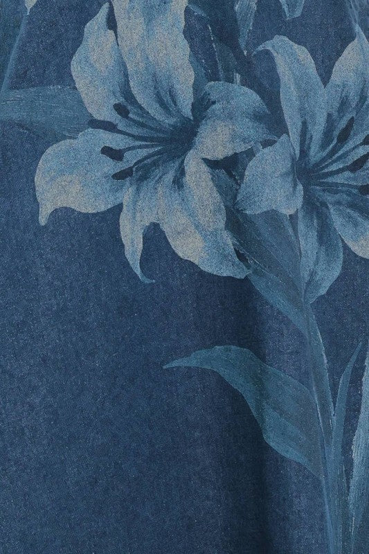 VESTIDO DENIM FLORAL