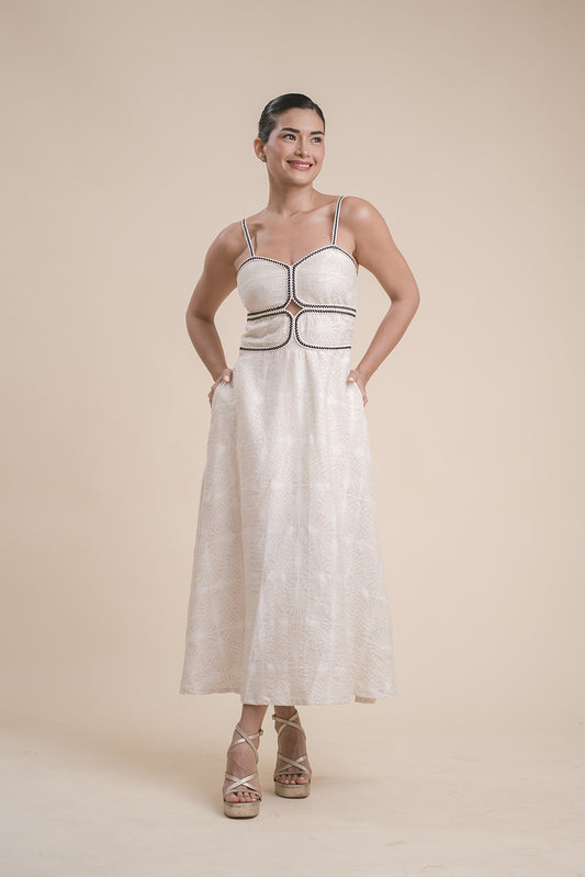 Vestido Lino con tejido