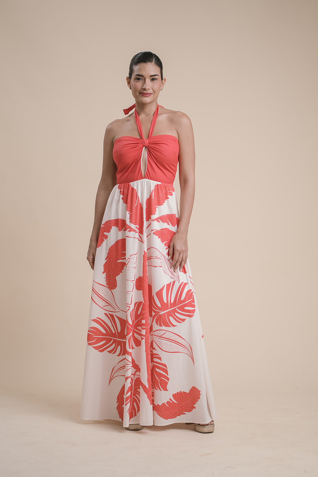 Vestido tropical Coral