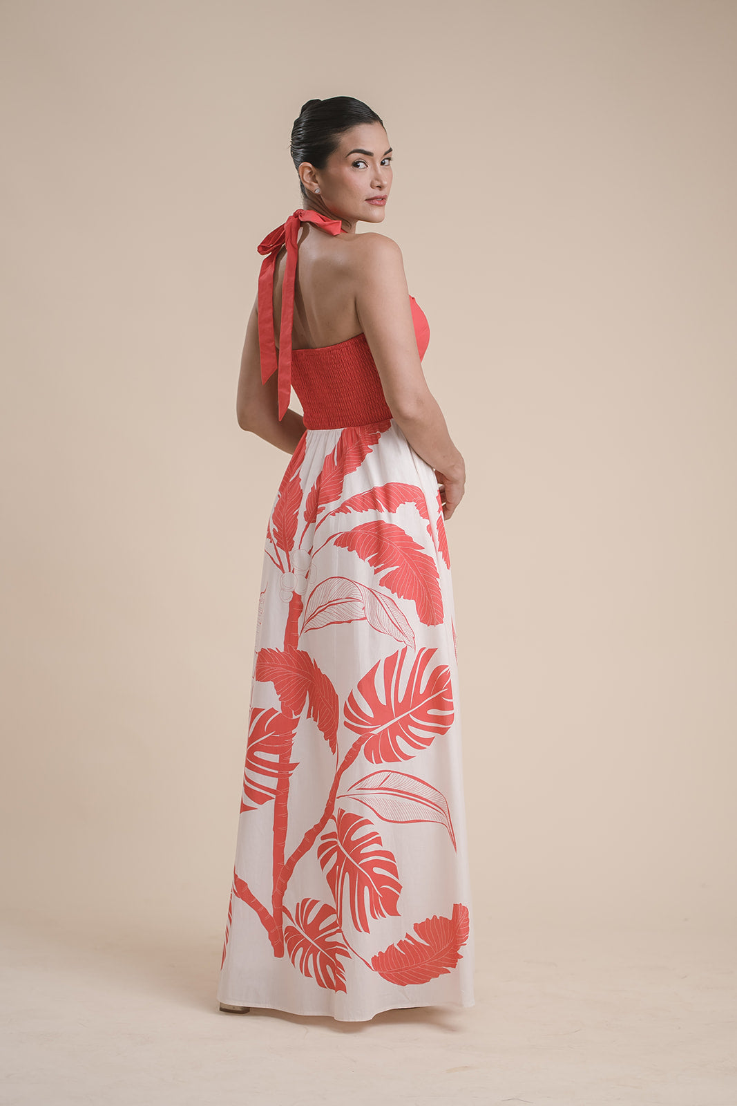 Vestido tropical Coral