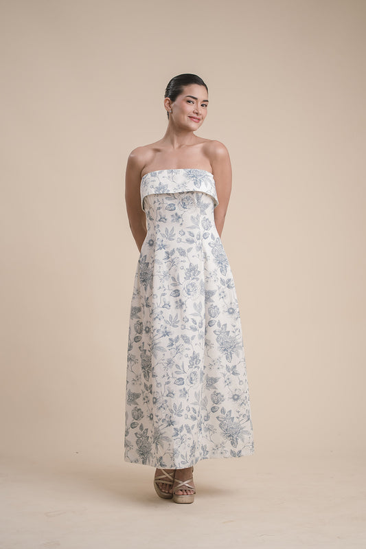 Vestido Strapless Flores