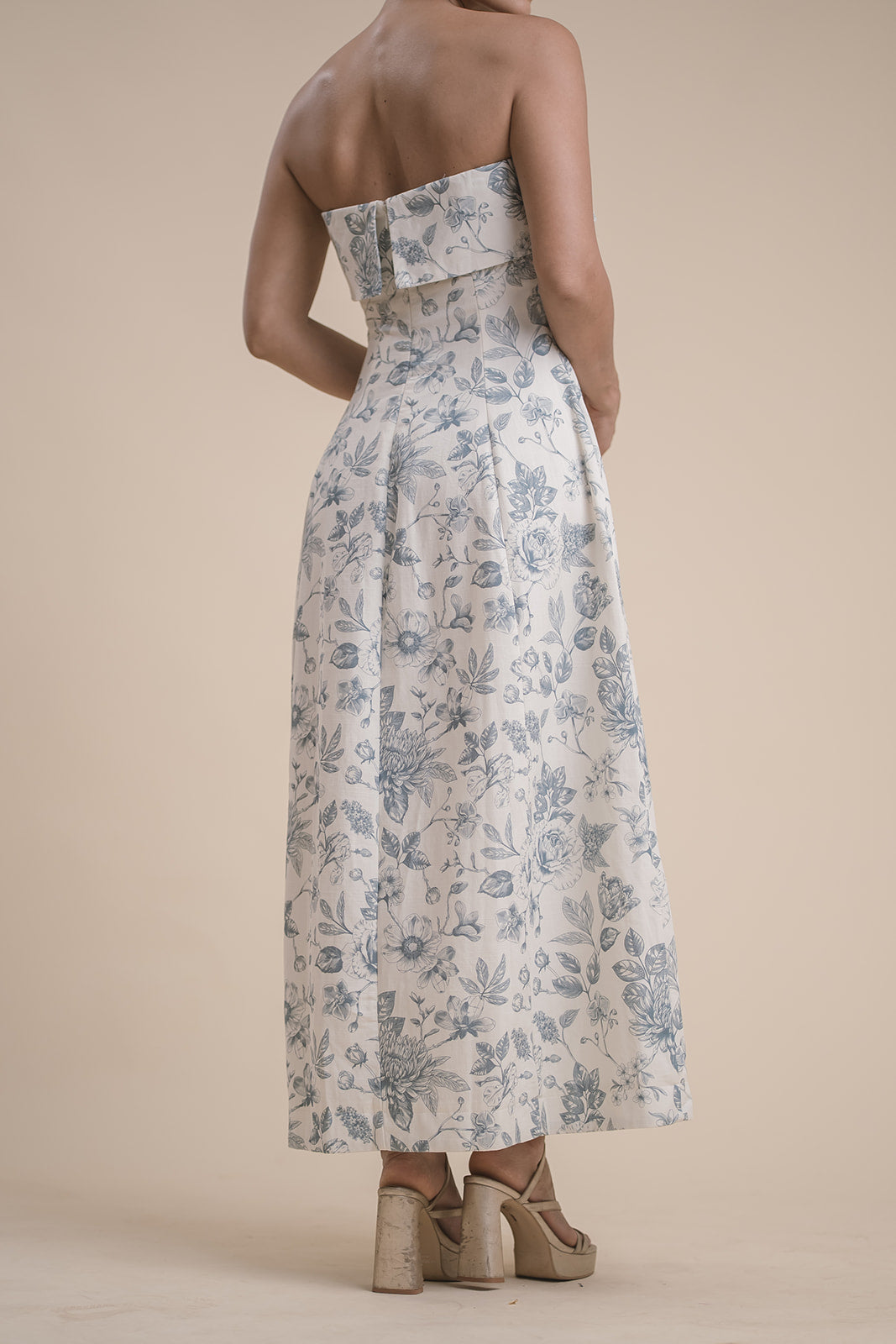 Vestido Strapless Flores