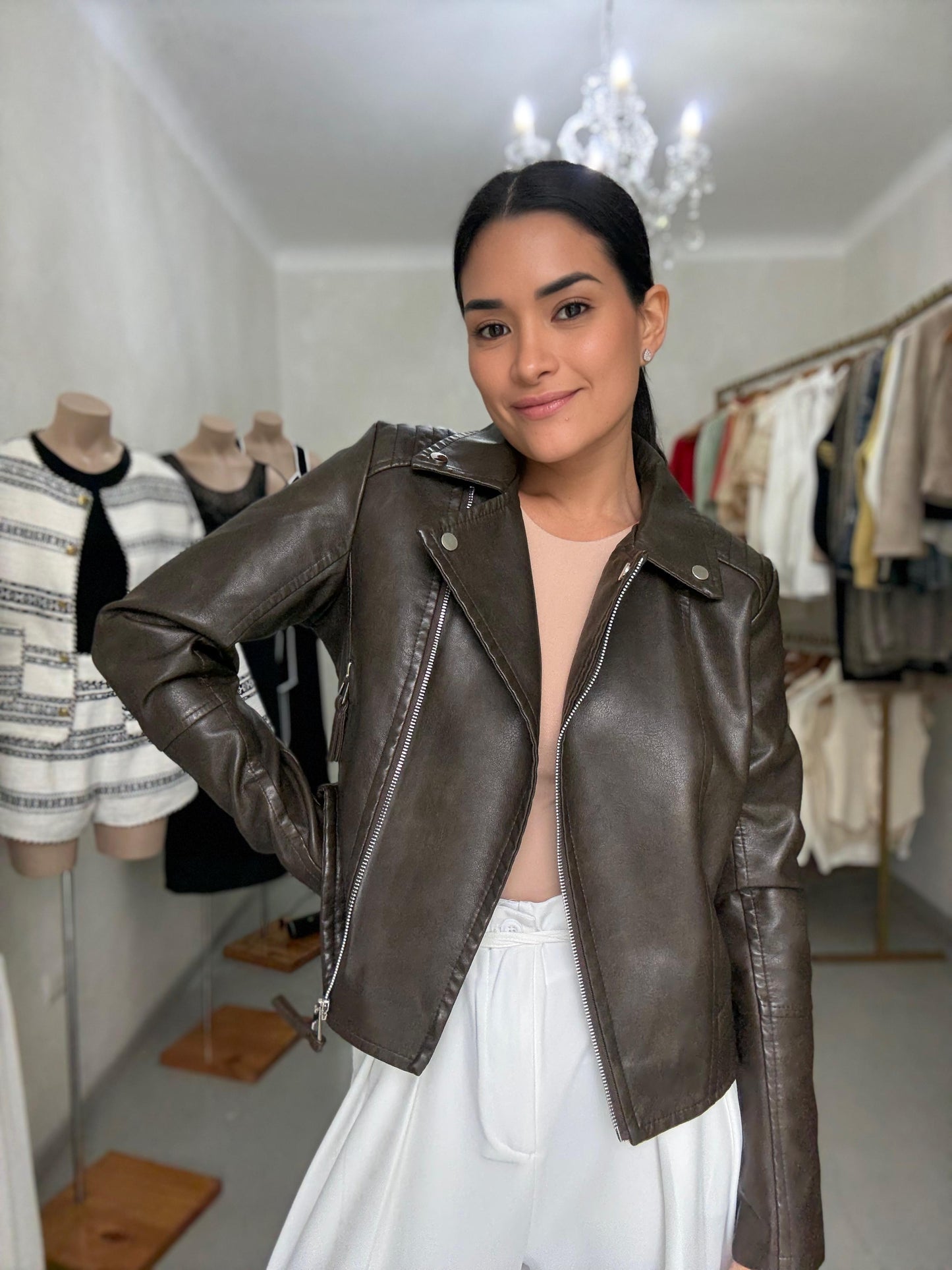 Jacket Biker Marrón