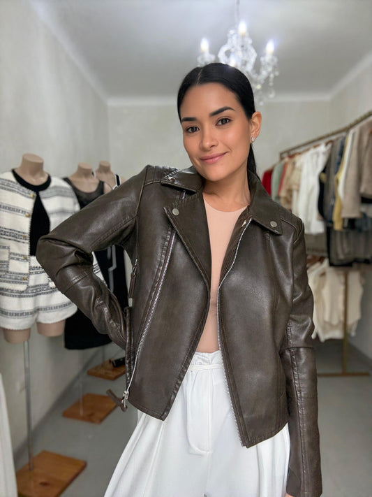 Jacket Biker Marrón